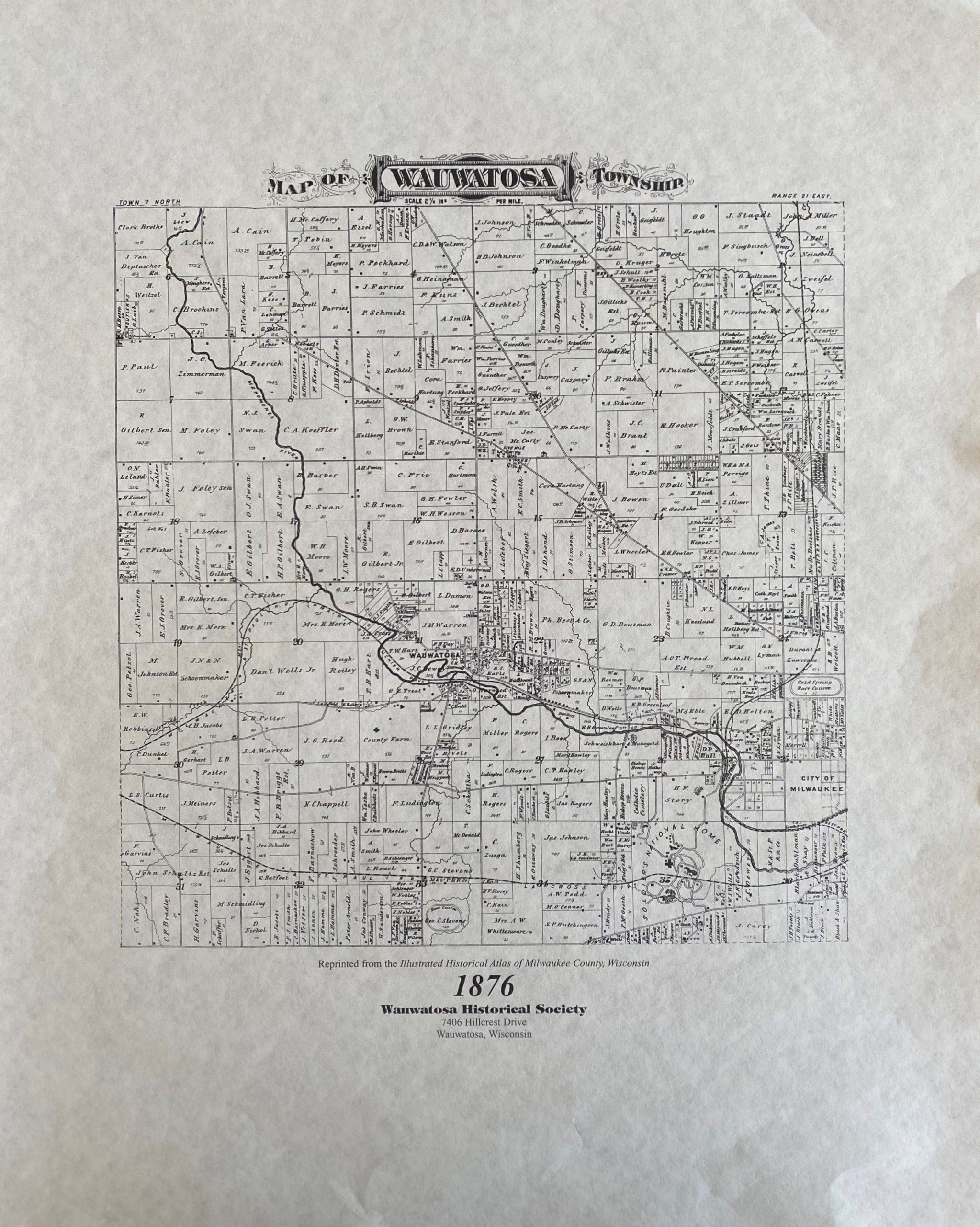 Map of Wauwatosa Township 1876