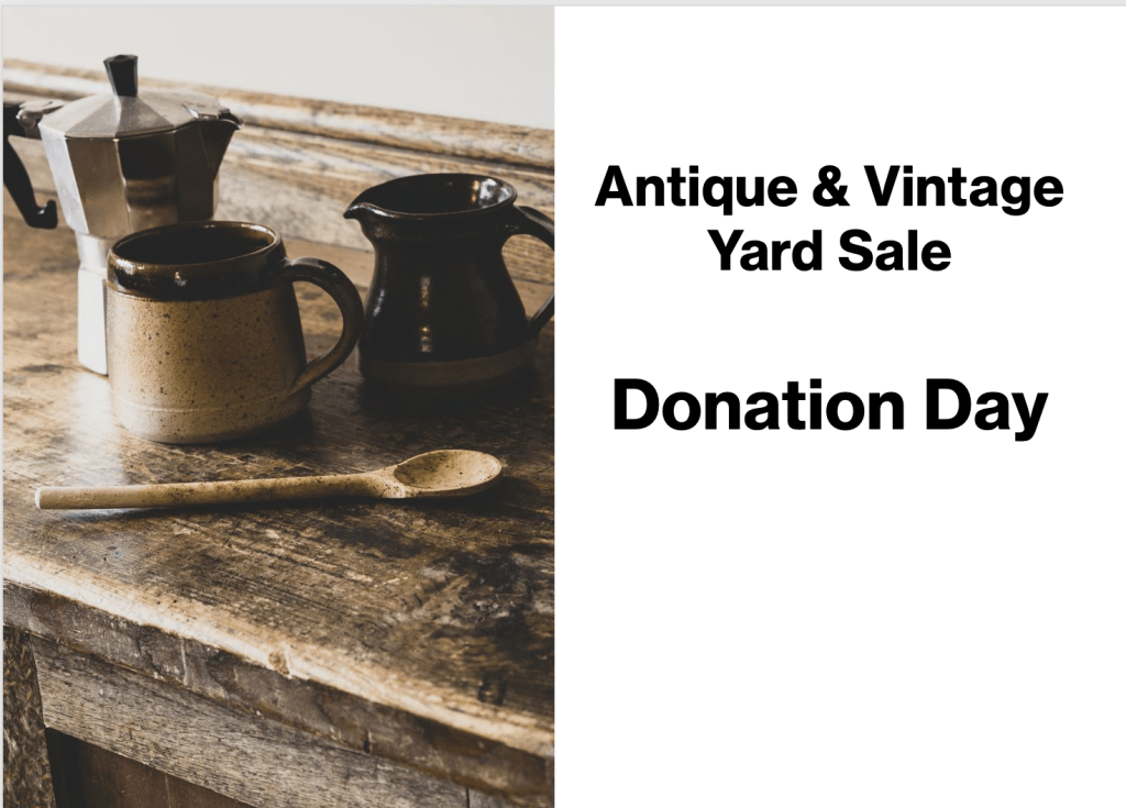 antique and vintage yard sale donation day Wauwatosa Historical Society
